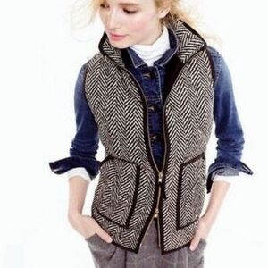 J.Crew Herringbone Print Excursion Quilted Down Vest
